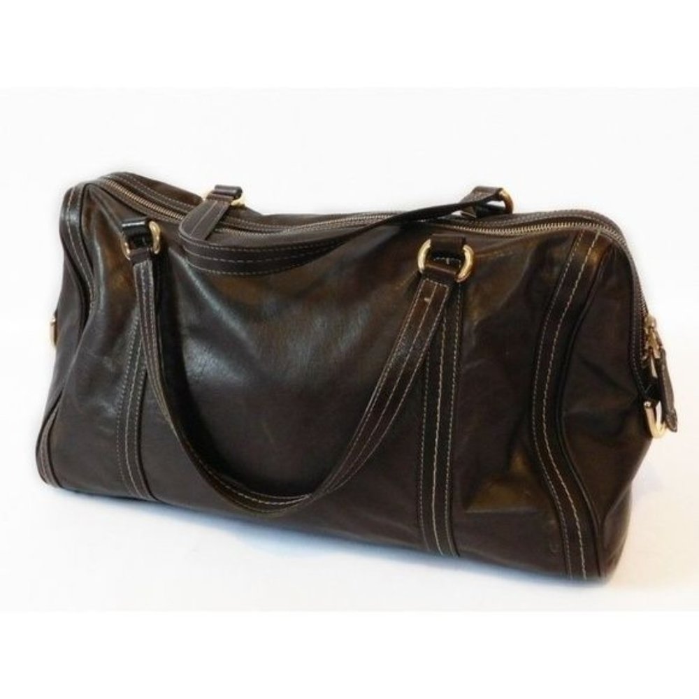 Gucci Large Duchessa Boston Bag Dark Brown Leather Gold Handbag Purse Authentic - Picture 3 of 8